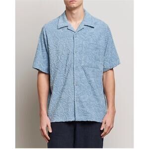 NN07 No Nationality Julio Short Sleeve Terry Collar Button Down Shirt NWT